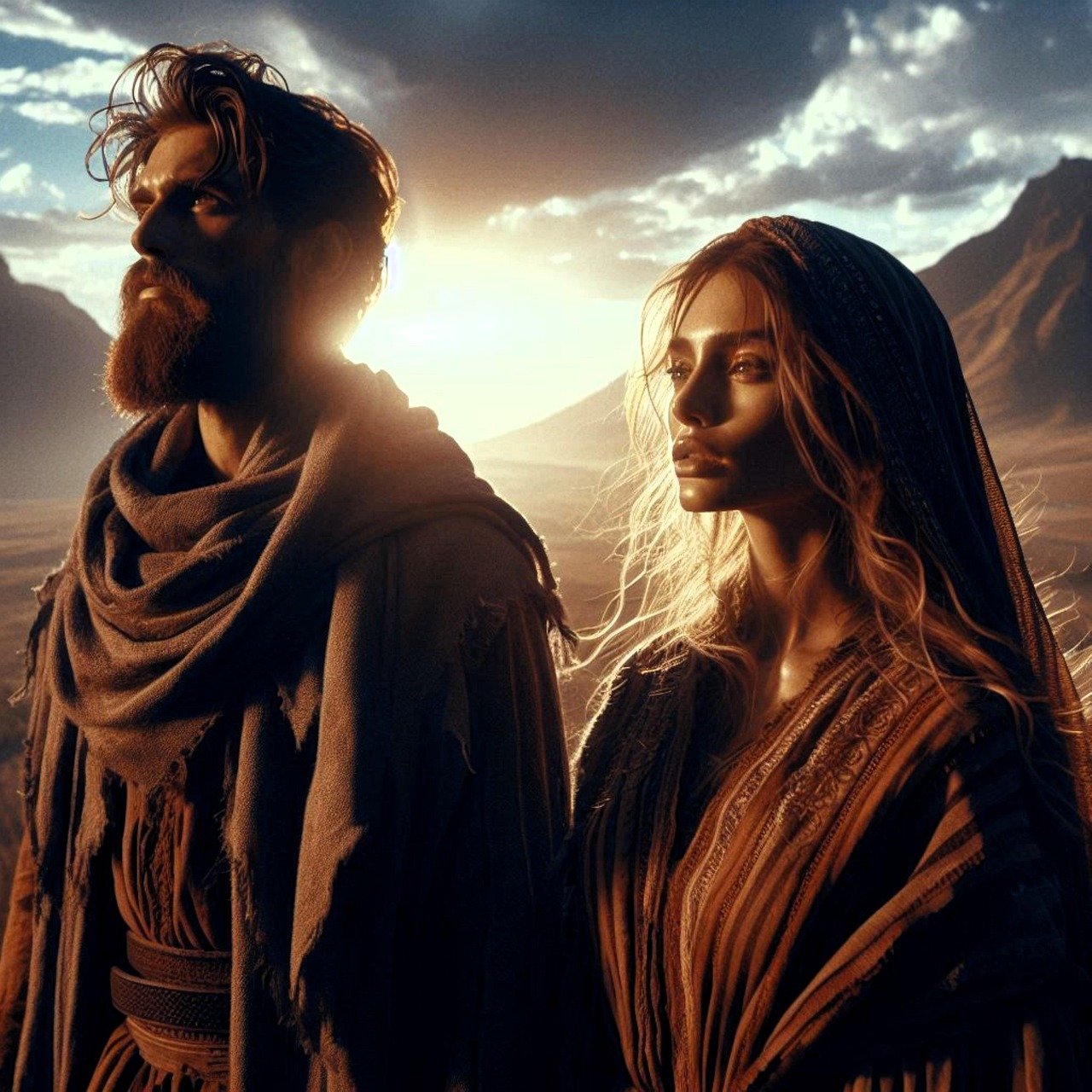 ai generated, ruth, boaz, peaceful, tranquil, christian, christianity, religious, religion, spiritual, spirituality, biblical, bible