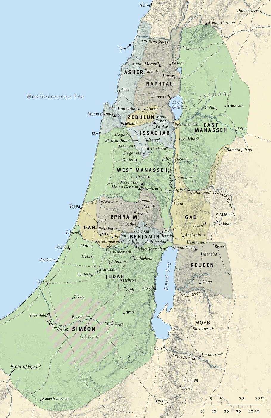 Map 4: The Tribal Allotments of Israel