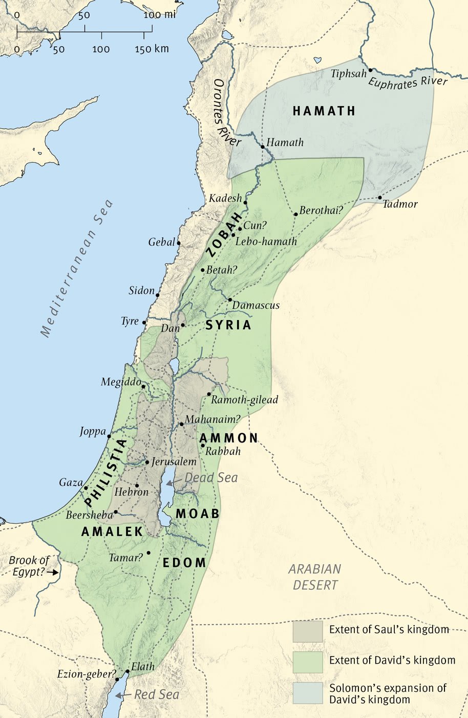 Map 5: Israel under Saul, David, and Solomon